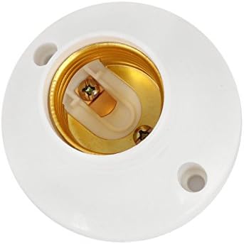 Ruilogod Бял Пластмасов Патрон за лампи с кръгла основа E27 AC 250V 6A (id: 8a6 4b5 bb5 633 b6f
