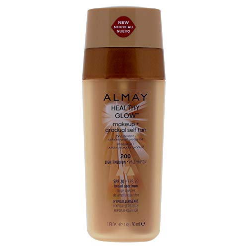 Almay Healthy Glow Makeup & Постепенен тен, Лек / Среден, 1 ет. унция. SPF 20