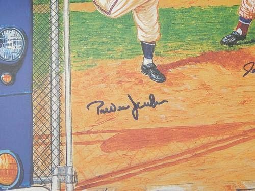 Литография с Бейзболна лига Негритянской лига, Подписан от 8 Auto PSA/ДНК /1000 В Рамката на 36x24 - Изкуството на MLB с автограф