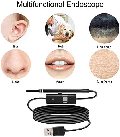 Инструмент за Премахване на ушна кал VARIPOWDER USB Otoscope Ear Scope Camera 5.5 мм Водоустойчив HD Цифров Ендоскоп с Инструмент