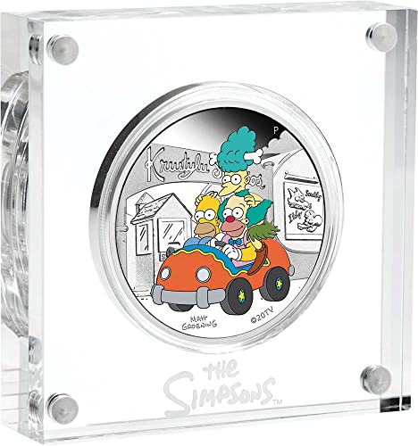 2022 DE Simpsons PowerCoin Krustylu Studios 1 Унция Сребърна монета 1$ Tuvalu 2022 Proof