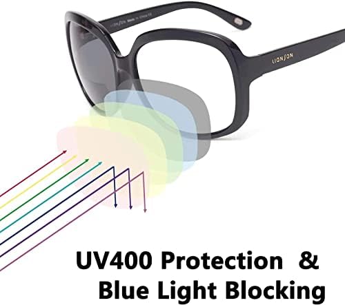 Дамски бифокални очила Jo, големи кръгли слънчеви очила за четене с тъмни лещи, защищающими от UV400