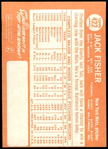 1964 Topps 422 Джак Фишер Ню Йорк Метс (Бейзболна картичка) EX/MT Метс
