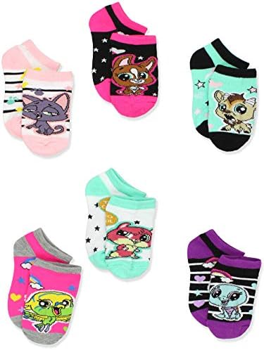 Littlest Pet Shop LPS Детски дамски чорапи за момичета No Show 6 Опаковки