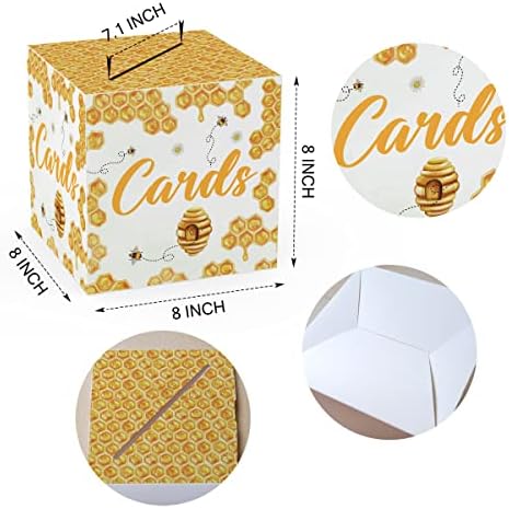 Картонена кутия TFCIATE под формата на Сот, Кутия за приемане на карти с размер 8 x 8x 8 за Булчински душ, Детски душ,