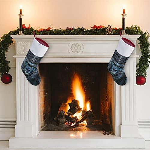Дивата Природа на Горила Коледни Чорапи, Чорапи с Плюшено Камина, Висящи за Домашен интериор Елхи