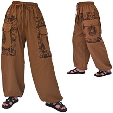 Siamrose Зреещи Панталони За Йога Мъжки Дамски Ежедневни Панталони за почивка на семейства с 2 Големи Джобове
