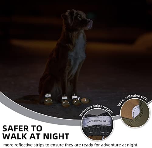 Juqiboom/ Нескользящая обувки за кучета на открито и на закрито, обувки за кучета от траен плъзгане подметка с регулируеми със светлоотразителни ивици за малки, средни