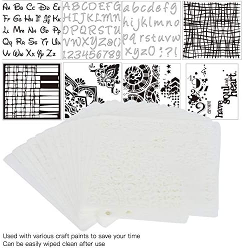 Шаблони за рисуване на Мандали, 16шт Шаблони за Мандала Многофункционална 13,8 см/5.4 инча за Scrapbooking за Рисувани тъкани