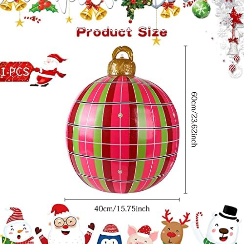 Надуваем Коледна топка -Открит Коледен Надуваем Балон От PVC с Гигантски украса-Дядо Коледа - за Коледа в Двора (03)