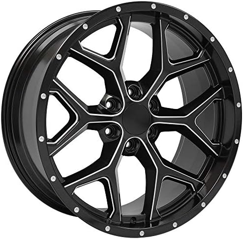 OE Колела LLC 22-цолови джанти са Подходящи за модели До 2019 г. Silverado Sierra До 2021 година Tahoe Suburban Yukon Escalade CV98 22x9,5 Смлян сатиновые черни джанти Goodyear ES Tires