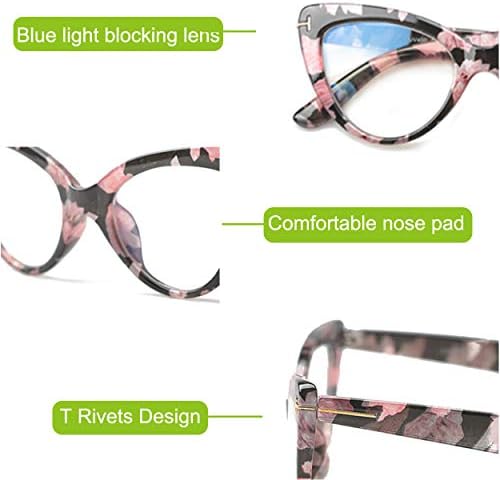 Дамски очила за четене COVESATO Cat Eye, Модерни дамски очила за четене голям размер (2 многоцветни, 1,50)