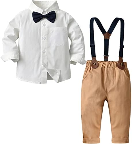 Комплект Джентльменской дрехи за момчета SANGTREE с Подвижни Подтяжками, 3 Месеца - 14 години