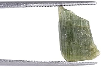 GEMHUB Естествен Суров Почистен Зелен Турмалин, Лечебен Кристал EGL Сертифициран 7,15 карата Насипен Скъпоценен Камък
