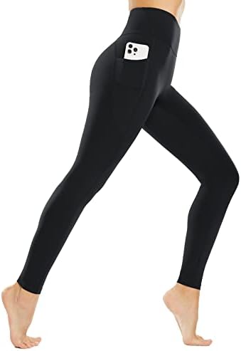 Дамски Компресия Гамаши BALEAF Sweatleaf с Висока Талия, Еластични Спортни Панталони за йога за Бягане с Джобове