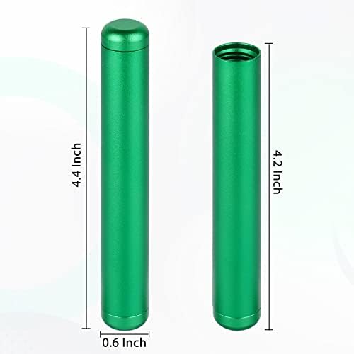 3 Опаковката алуминиева метална тръба 4,4 инча Премиум-клас, лека пътна тръба за стилни ежедневни носене (зелено, сребристо-синя)