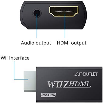 AUTOUTLET Wii, Hdmi Конвертор Wii Адаптер Поддръжка на Hdmi 720P 1080P с 3.5 мм Аудио HD Видео събота и Неделя Адаптер, Съвместим