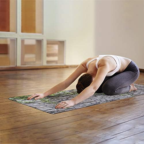 Ретро килимче за йога CirCleO, Нескользящий Горещ килимче за йога, Амортизирующий мат Премиум-клас за фитнес, Тухлена стена Ivy Garden дебелина 3.5 мм, Нескользящий подложка