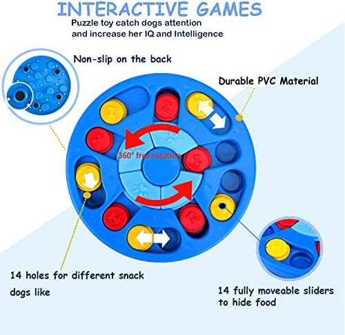 Играчки-Пъзели за кучета WINGPET, Интерактивни Играчки за Кучета за Кученца, Играчки-Пъзели за Хранене на кучета за тренировка IQ и Умствено Обогатяване, Захранващи Лак