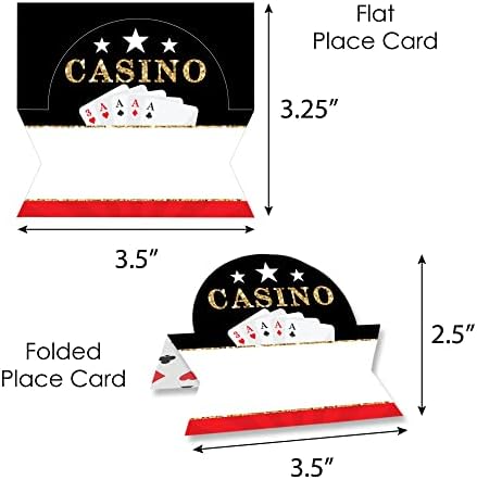 Big Dot of Happiness Лас Вегас - Визитка за Опресняване в Шатре за партита в казино - Лични карти за сервиране на