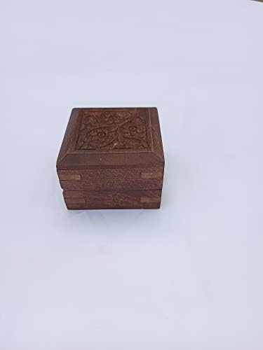 Кутия За Пръстени,Антични Кутия За Бижута, Дървена Кутия За Съхранение на Бижута Пръстени Кутия-Органайзер За Бижута