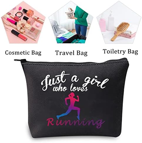 Косметичка за джогинг MBMSO Just a Girl, която обича да работи Подаръци за Пътеки Козметична Чанта за любителите на оборотите на Подаръци (Just Girl Running bag черен)