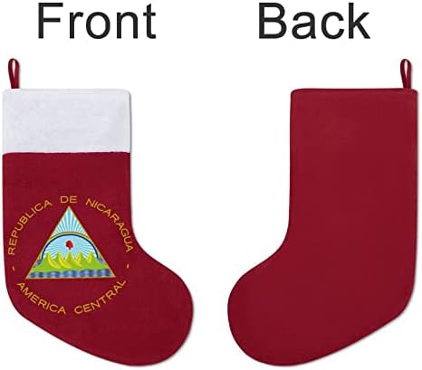 Логото На Хартата Никарагуа Коледни Чорапи, Коледни Чорапи Чанта За Дома Семеен Коледен Декор