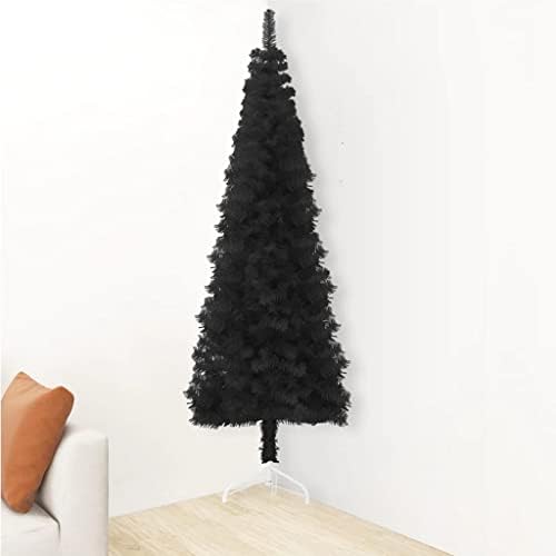 VidaXL Тънка Изкуствена Други Коледната елха с Поставка в Черен цвят 59,1