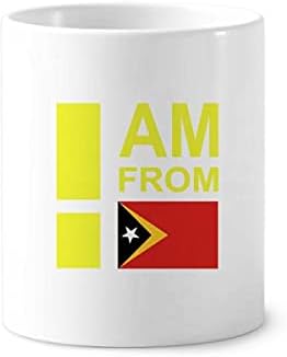 Аз съм от Тимор Тимор, Подарък в стил Ар-Деко, Модерен Държач за Четка за зъби, Химикалка, Чаша, Чиния от Керамика Чаша за