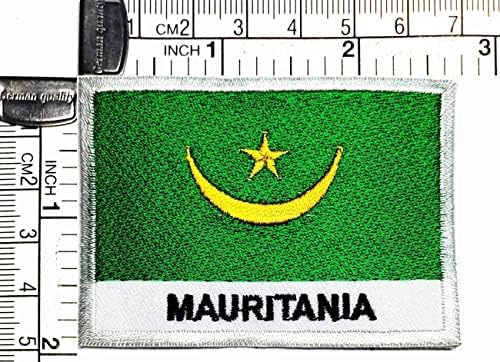 Салфетки Плюс 1.7X2.6 ИНЧА. Флаг На Мавритания Флаг Петна Емблема Костюм Униформи Тактически Военен Кръпка Бродирана