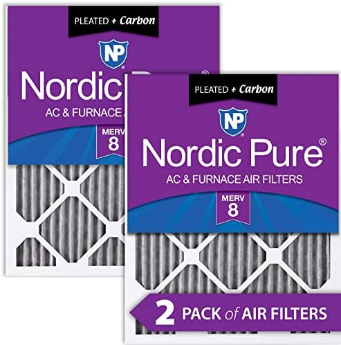 Nordic Pure 18x24x1 MERV 8 Плиссированных Плюс Карбонови Въздушни филтри за печки ac 2 Опаковки