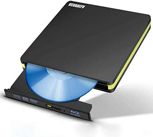 VSVABEFV Външен диск, CD, DVD, Blu-ray 3D, тънък преносим плейър на Blu-Ray диск USB3.0, високоскоростна USB-устройство за четене и запис на DVD, който е съвместим с Windows XP/7/8/10 за преносими
