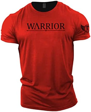 GYMTIER Warrior - Тениска Спартан Фитнес за Мъже, Бодибилдинг, Вдигане на Тежести, Стронгмен, Тренировъчен Топ с