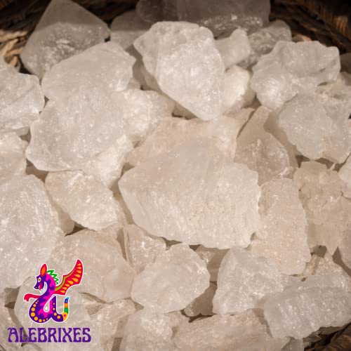 Алебриксы | Камъни от квасцового камък 8 унции (226 г) | Кристални блокове от бели стипца | Piedra De Alumbre Natural Entera