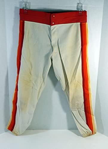 1984 Хюстън Астрос # Използвани в играта Бели Панталони 36-25 DP24404 - Използваните В играта панталони MLB