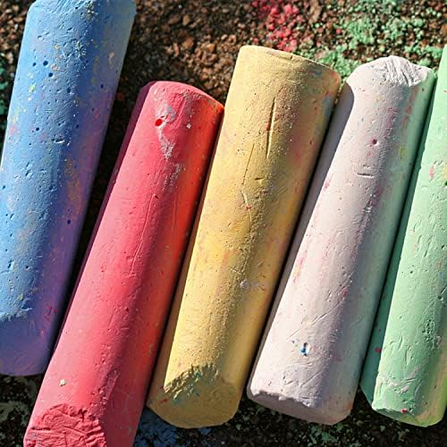 Тебешир на тротоара Keebor, 52 бр., 8 Цвята, Големи Тебешири на Едро, Нетоксичен Тебешир за деца и Възрастни,