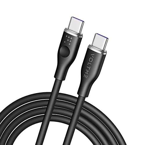 VOLTME 100 W Двойна USB кабел C, Кабел USB 2.0 E-Marker Type C, 6 фута Кабел за зареждане на MacBook Pro, iPad Pro,