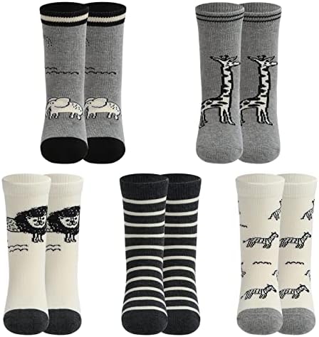 Чорапи за момчета HUMAN FEELINGS, Спортни Чорапи за момче 4-12 години, Опаковка от 5 чифта Официални чорапи в черен цвят