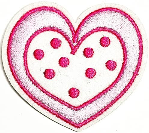 Салфетки плюс 3 бр. Розово Нашивка с бродерия във формата на Сърце, Тъканно Стикер, Романтично Сърце Любов, Cartoony