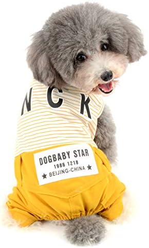 Памучен облекло за малки Кучета Ranphy Dog, Шарени Ризи за домашни любимци с Штанами, Гащеризон с Хубав Писмото Принтом под