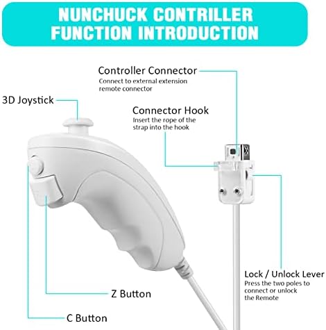 4 Комплекта Nunchuck контролер, Контролери MODESLAB, Разменени Дистанционно управление, Съвместими с Джойстик за