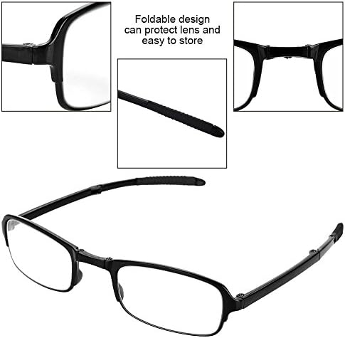 Сгъваеми очила за четене, леки професионални сгъваеми очила за далекогледство за мъже и жени, черен найлонов калъф с