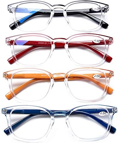 Дизайнерски Очила за четене AQWANO, Блокиране на Синя Светлина, Компютърни Прозрачни Очила за Четене за Жени и Мъже, Антибликовый Филтър, UV-Филтър с Пружинным тръба на