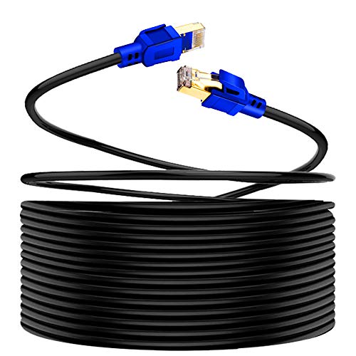 Ethernet кабел Йънг Qee CAT 8 на 3 метра, Високоскоростен пластир кабел 26AWG 40 gbps 2000 Mhz, с позлатените