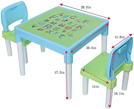 НАЧАЛО-Комплект за детска маса и стол от L & Y, 3 в 1, Комплекти за занимания с кутия за съхранение, Подвижен плот за деца от 3-8 години, за четене, рисуване, писане, зелен