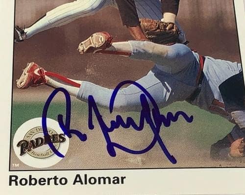 Роберто Аломар подписа на Картата Горната Палуба 1990 г. бейзболен автограф san Diego Padres - Бейзболни Картички с Автограф