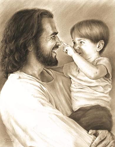 Дейвид Боуман Невинност Стенен Арт Принт Исус Христос Държи Бебето Религиозно Духовно Християнско Изобразително