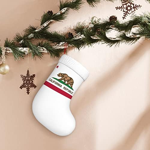 Cutedwarf Флаг Калифорния, Коледни Чорапи, Коледни Празнични Украси Камина Окачен На Стелката 18 Инча(А)А) Чорапи