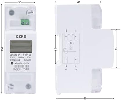 KAVJU DDS226D-2Т LCD монофазен брояч на енергия на Din-шина 65A 100A 220V 230V 50Hz 60Hz Внос Износ активна