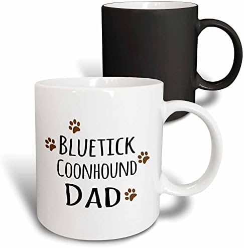 3 Чаша Bluetick Coonhound Dog Dad за татко, 11 грама, черна